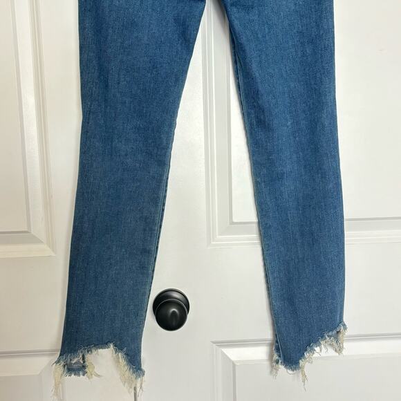 3x1 High Rise Lewis Wash Medium Blue Chewed Ankle Skinny Jean 27 - Picture 7 of 9